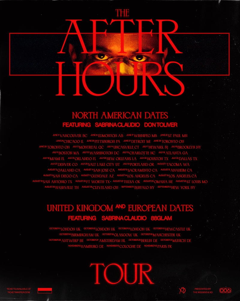 News The Weeknd Announces The After Hours Tour SCENE IN THE DARK
