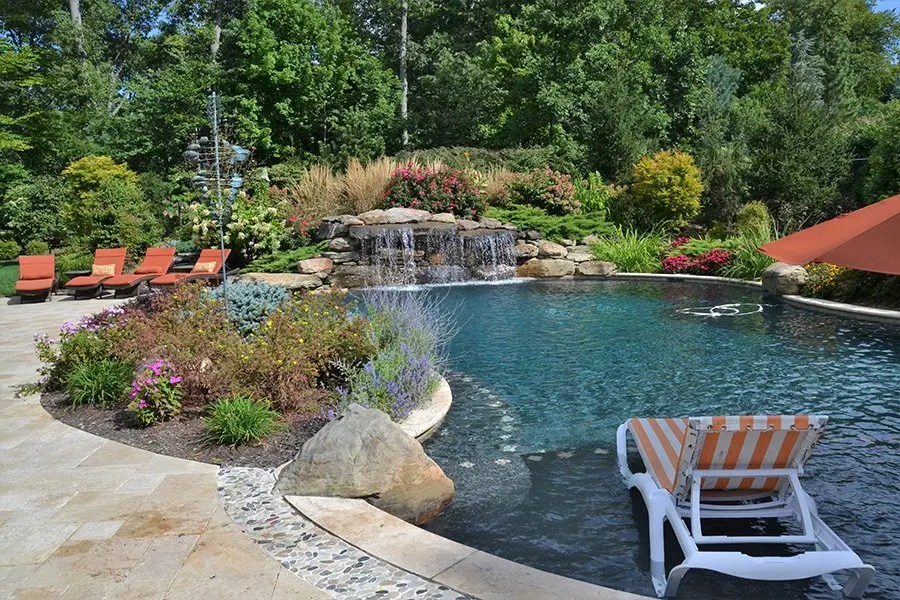 Freeform Waterfall Pool, Wyckoff NJ