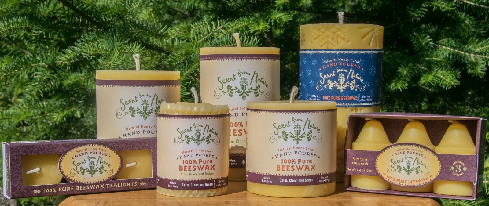 Buy our handcrafted beeswax candles Scent from Nature