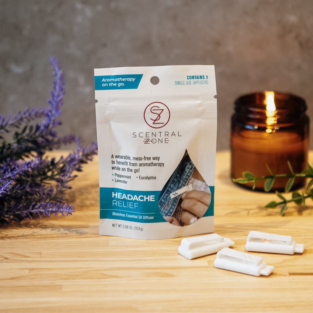 Headache Relief, 3Pack Pouch Scent Essential Oils Scentral Zone