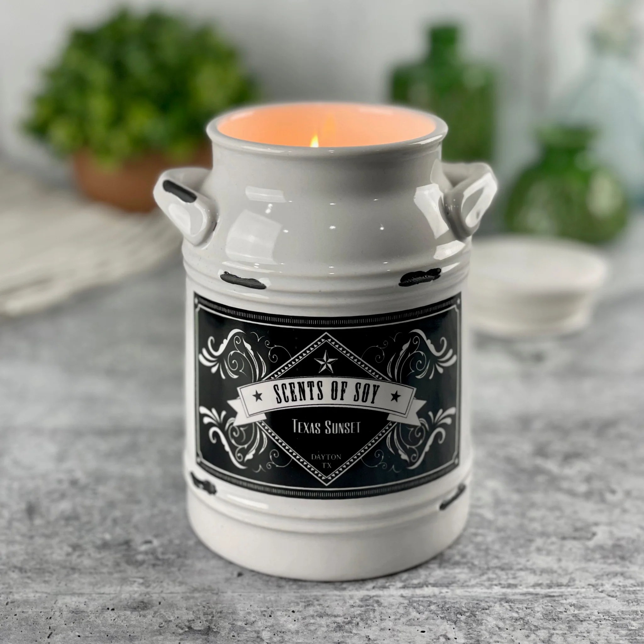 Texas Sunset Milk Jug Soy Candle Scents of Soy Candle Co.