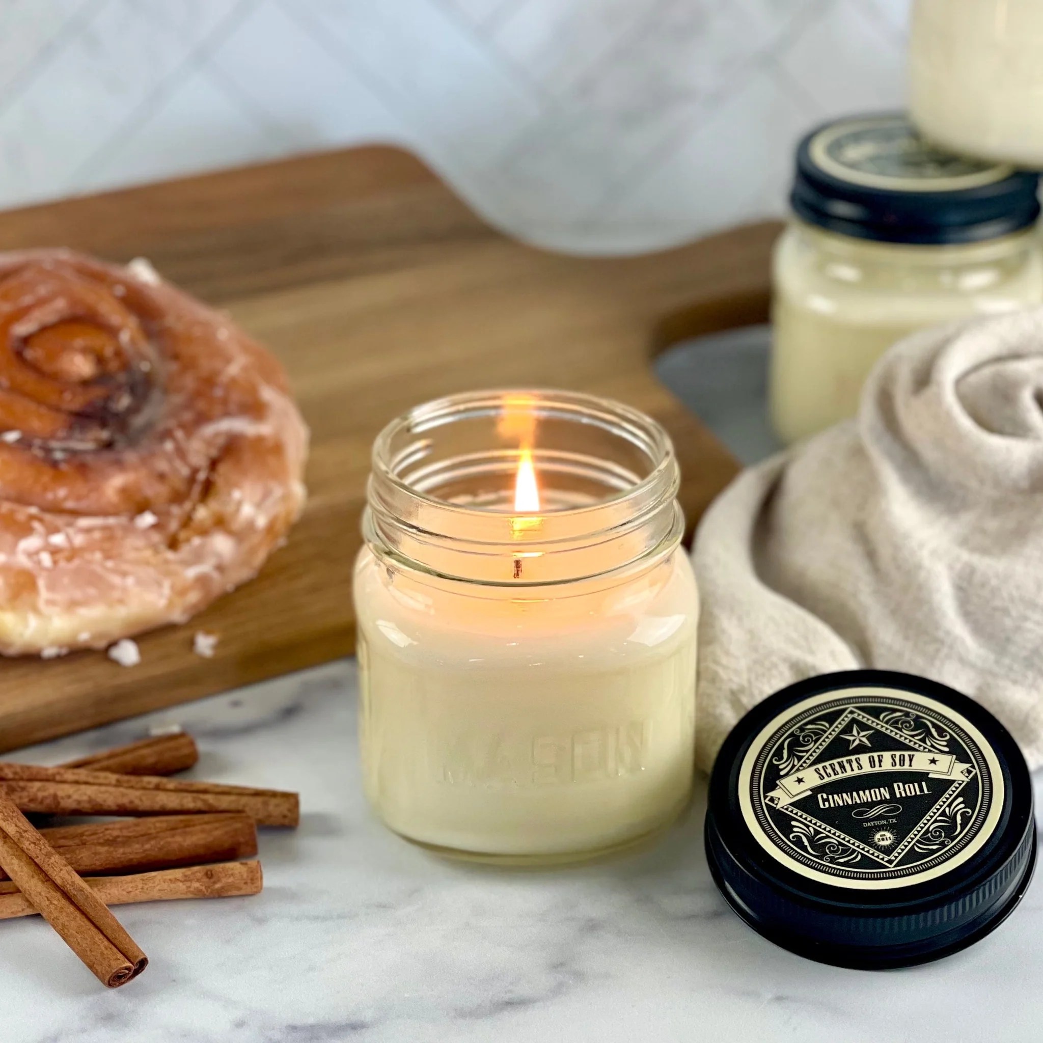 Cinnamon Roll Canning Jar Soy Candle Scents of Soy Candle Co.