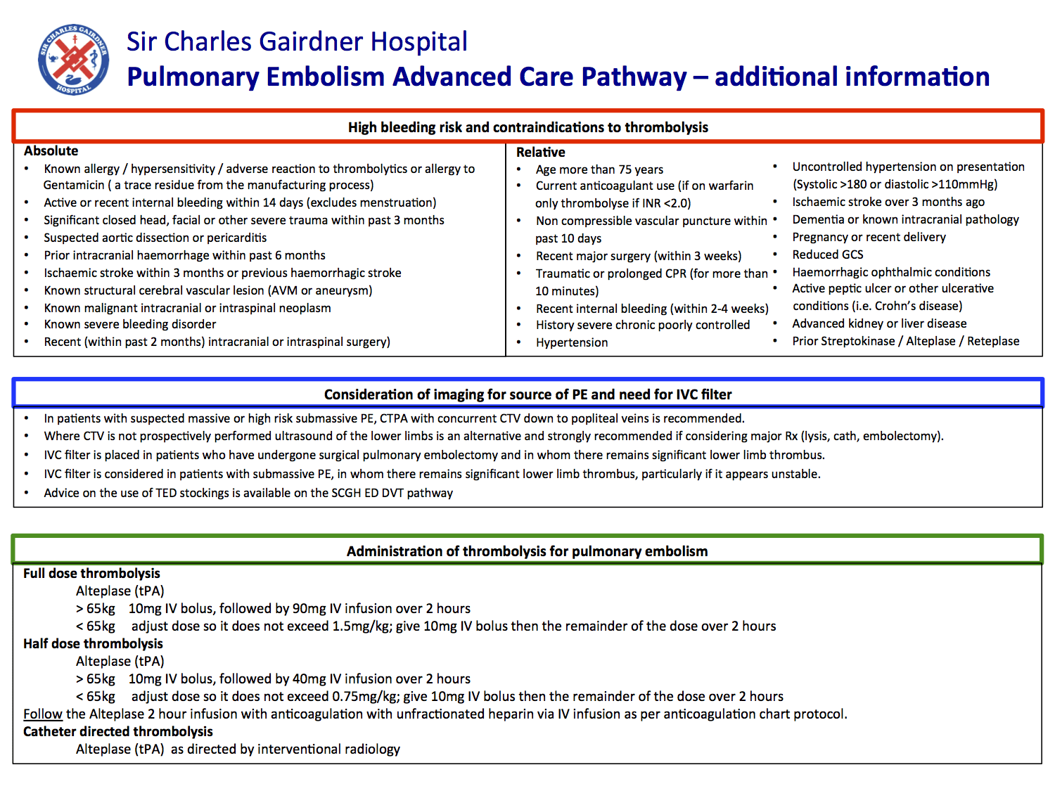 Best treatment for pe