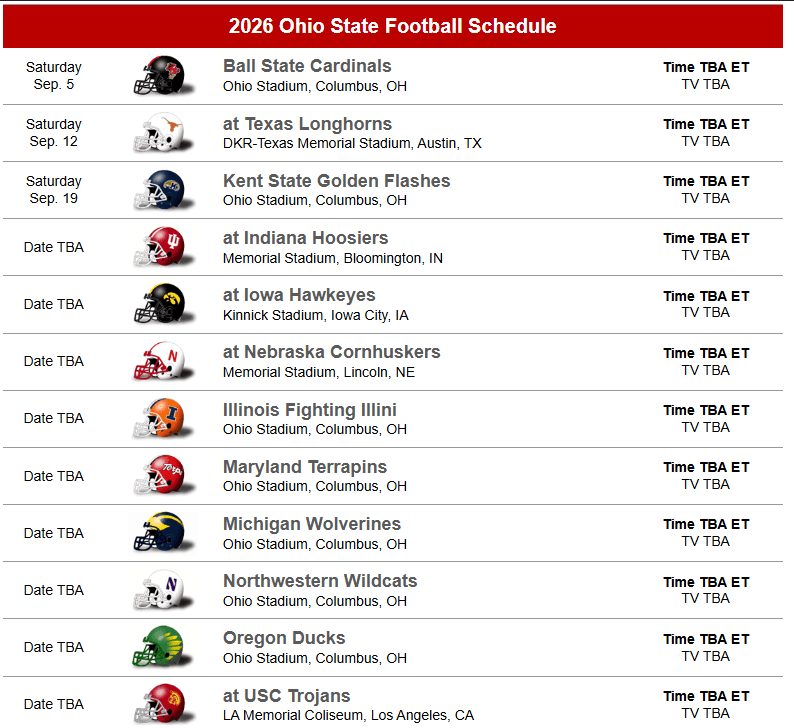 osu 2026 football schedule