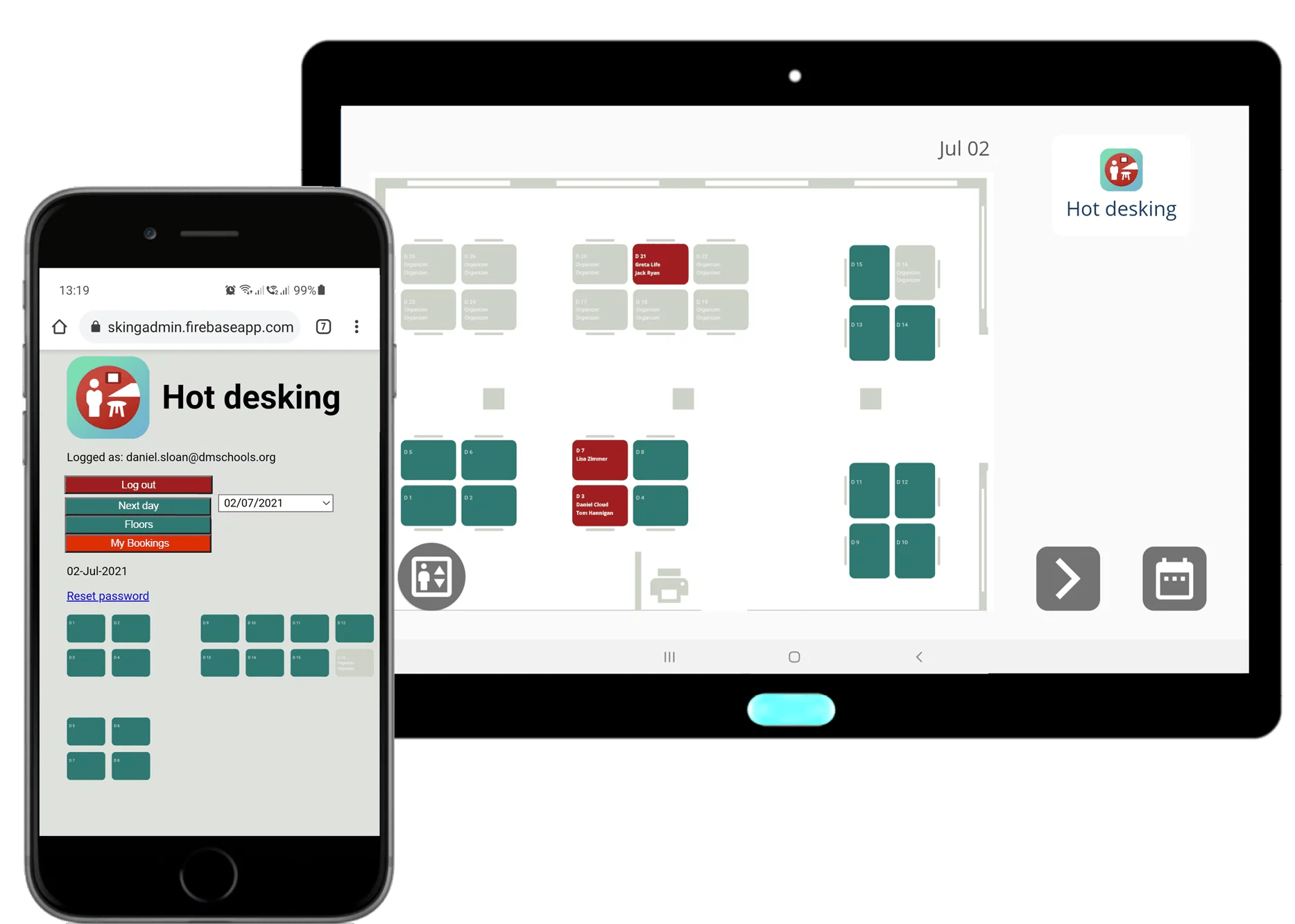 Schedule Display Hot Desking Solutions for Desk Sharing
