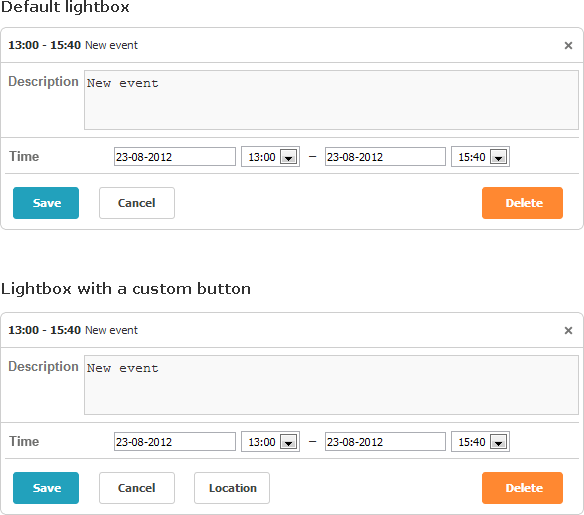 Custom Lightbox Buttons Scheduler Docs