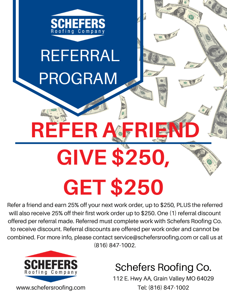 Referral Program Schefers Roofing Company