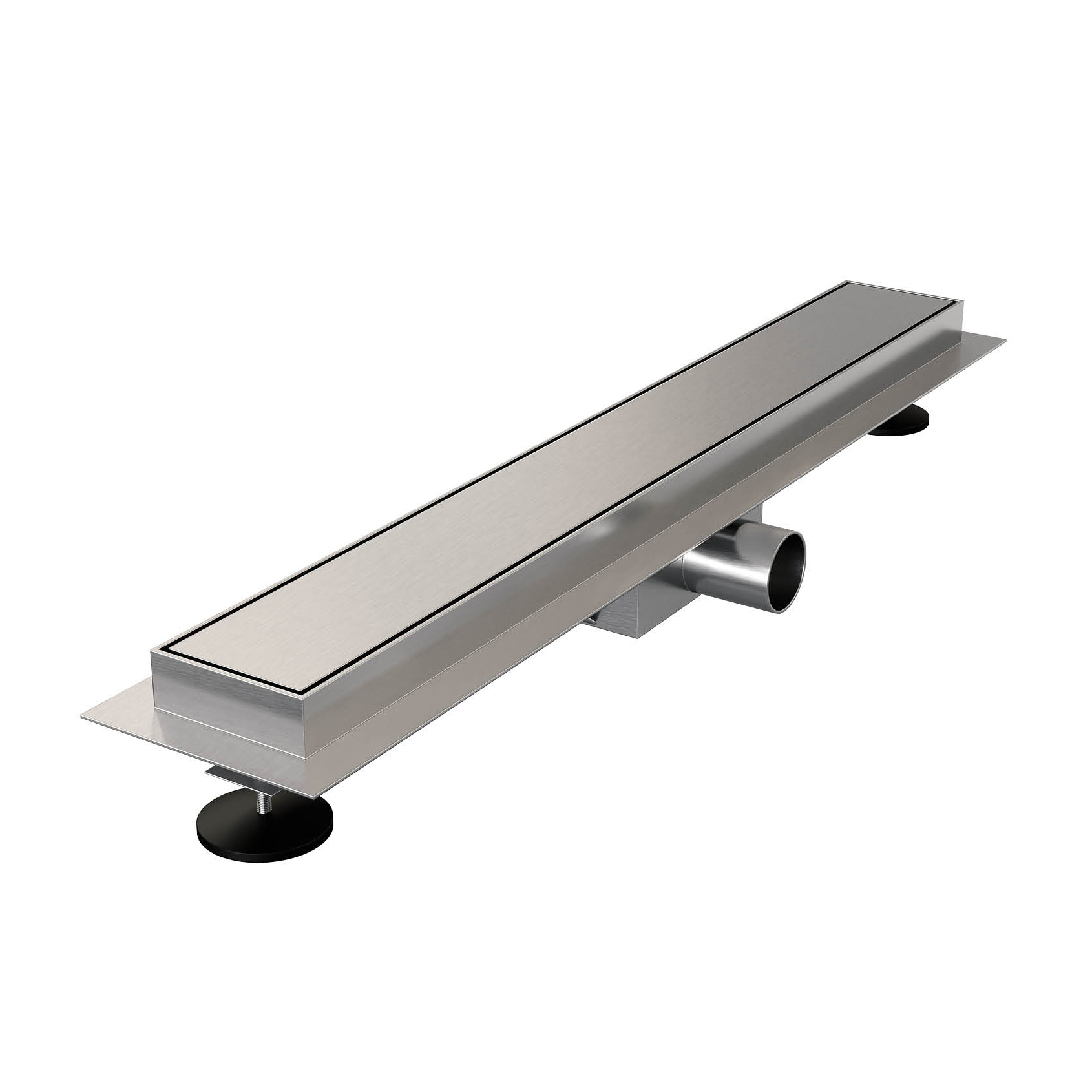 Brauer douchegoot 60 cm tegel / zero rooster met flens RVS Scheffer