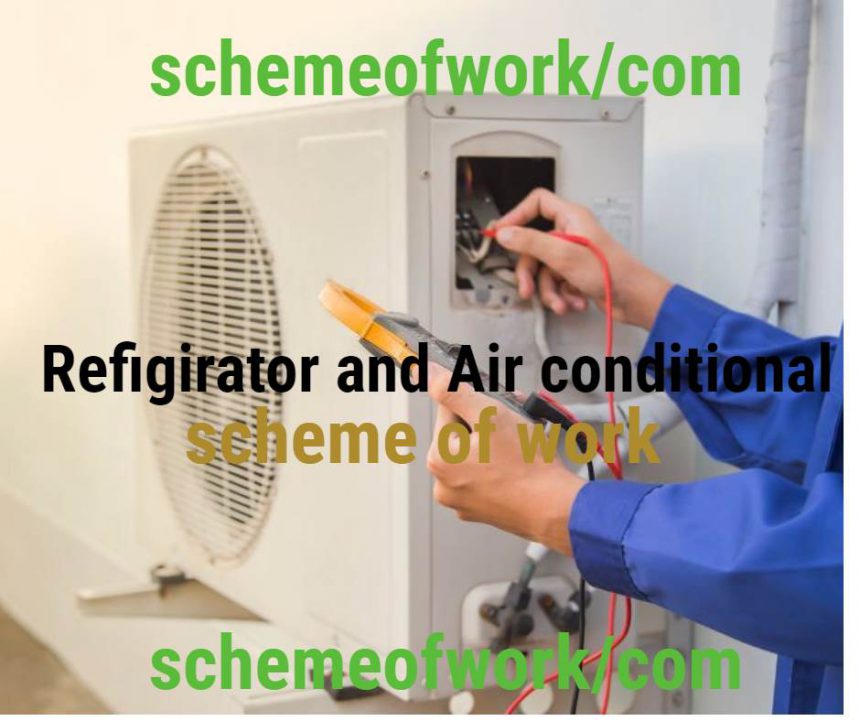 Refrigerator and Air Conditioning Work Scheme of Work SSS3
