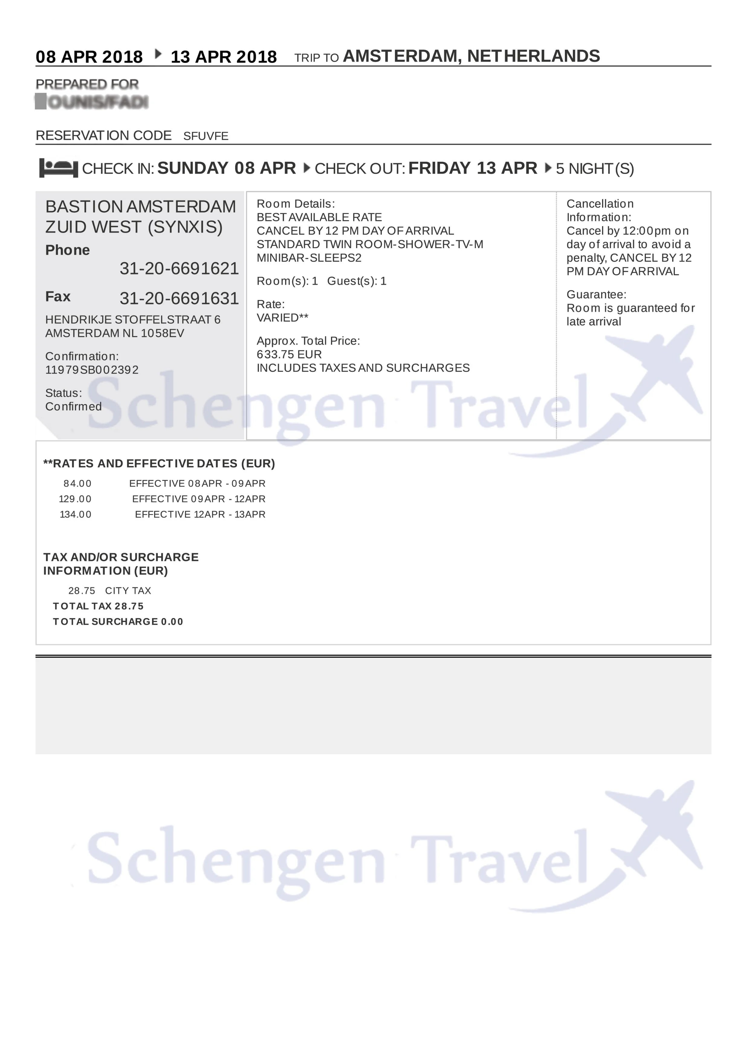 Travel Itinerary For Schengen Visa