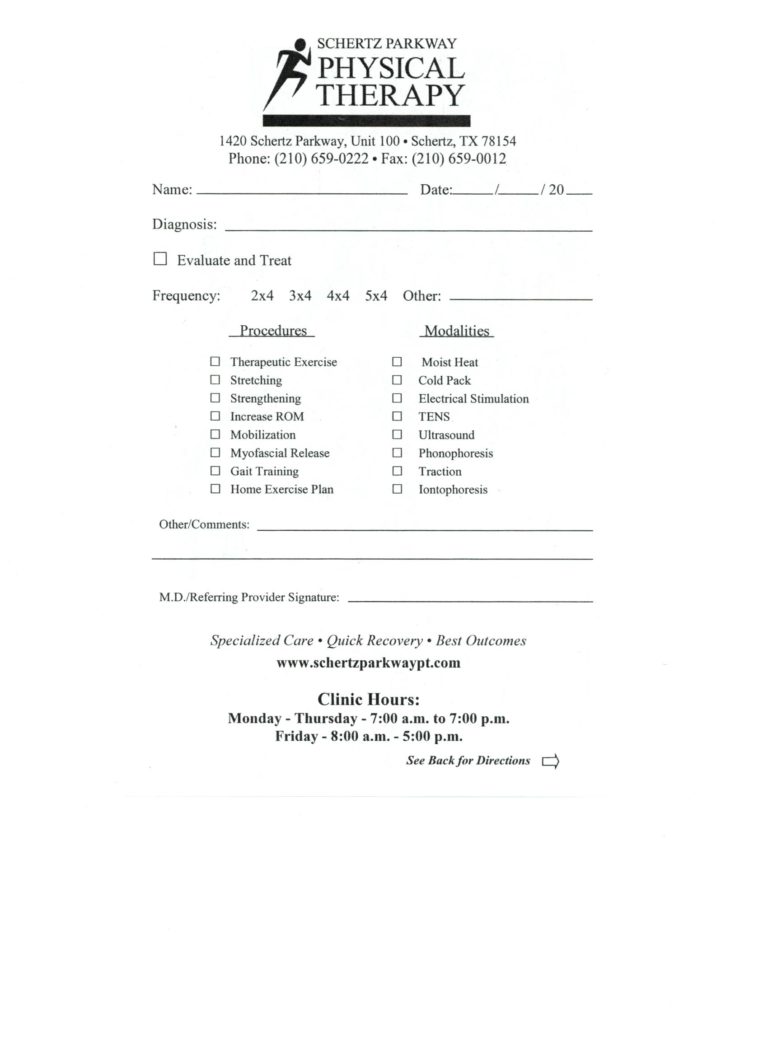 physical_therapy_script Physical Therapy Clinic in Schertz, TX
