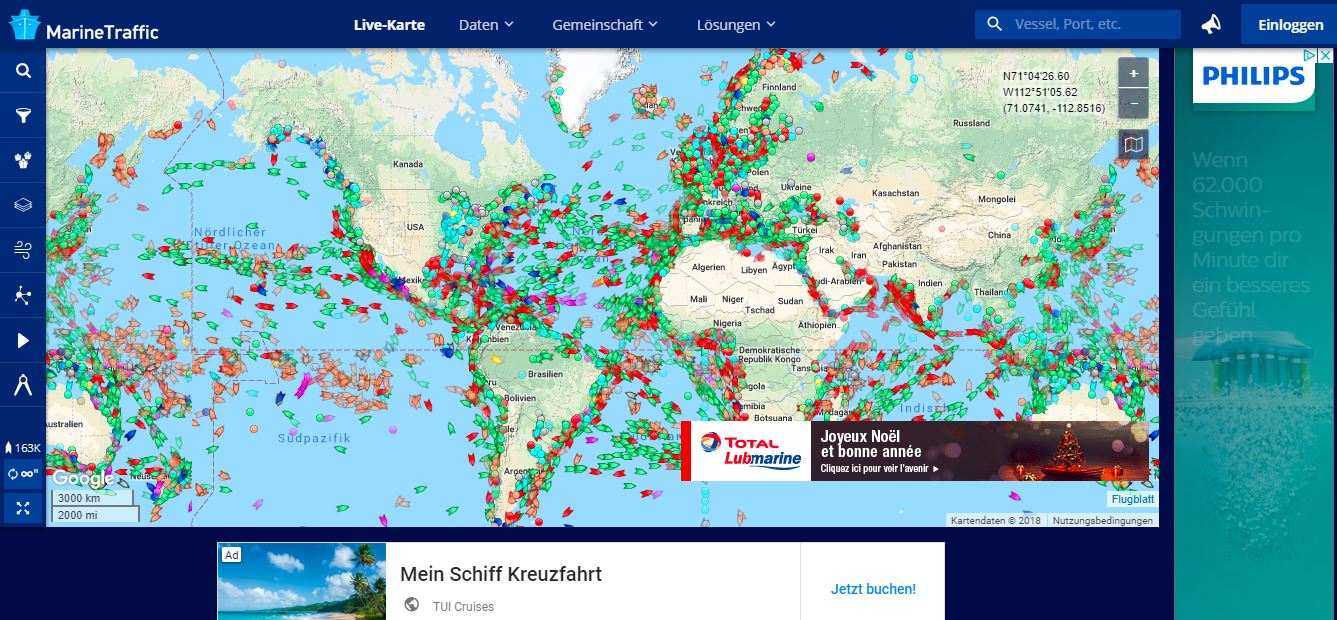 🥇 Deutsch » Schiffspositionen verfolgen mit Marine Traffic...