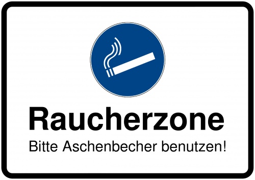 Schilder selbst gestalten Rauchverbot, Raucherzone, Rauchen verboten
