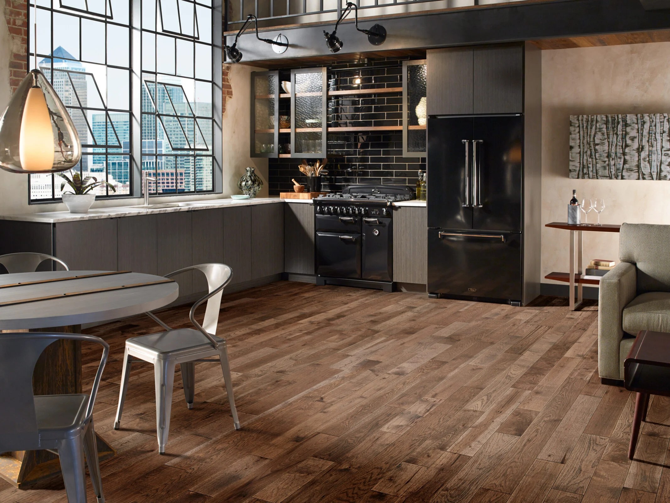 Viking Hardwood Flooring 5" Hickory Mosaic Sample Schillings