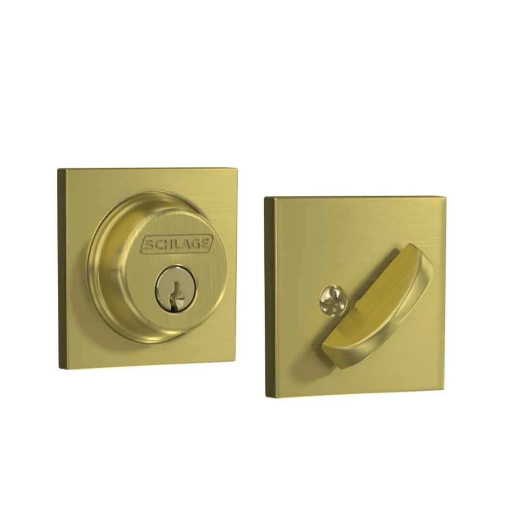 Schlage Collins Single Cylinder Deadbolt Satin Brass