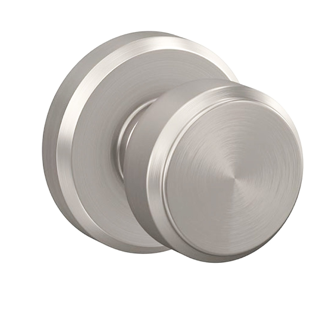 Schlage Bowery Dummy Knob with Greyson Trim Satin Nickel
