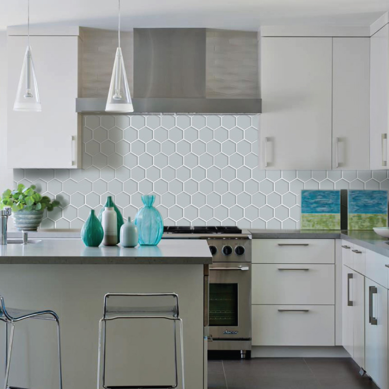 Grey 4" Hexagon Porcelain Mosaic Tile Schillings