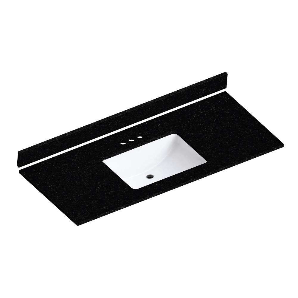 Absolute Black Granite Vanity Top 49" x 22" Schillings