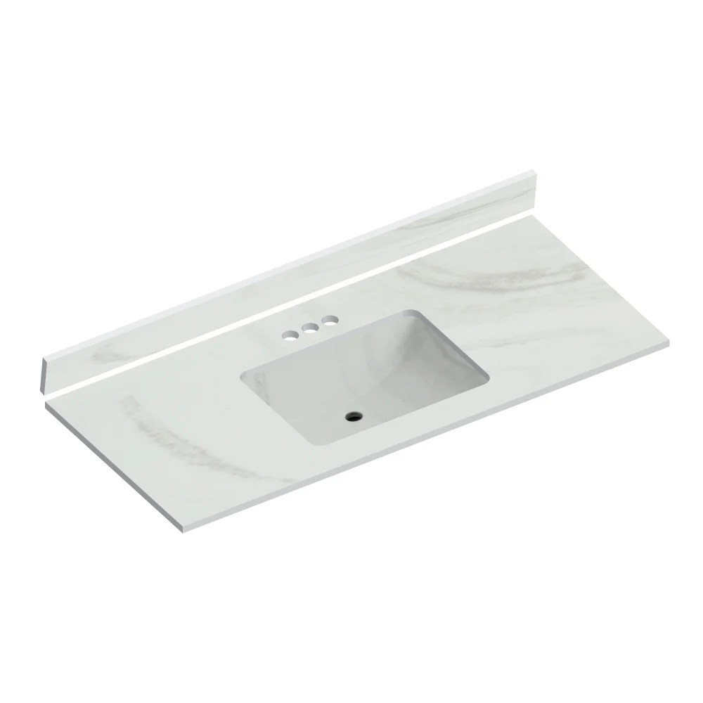Carrera Frost Cultured Marble Vanity Top 49" x 22" Schillings
