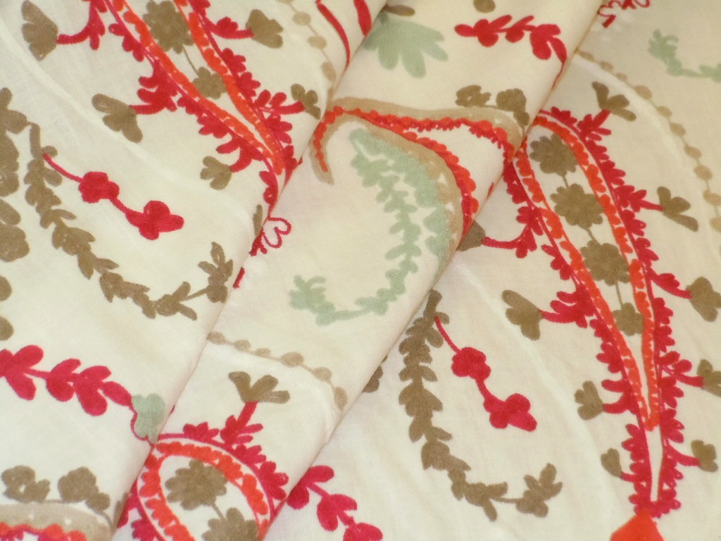 Embroidered Paisley premium high end home decor fabric