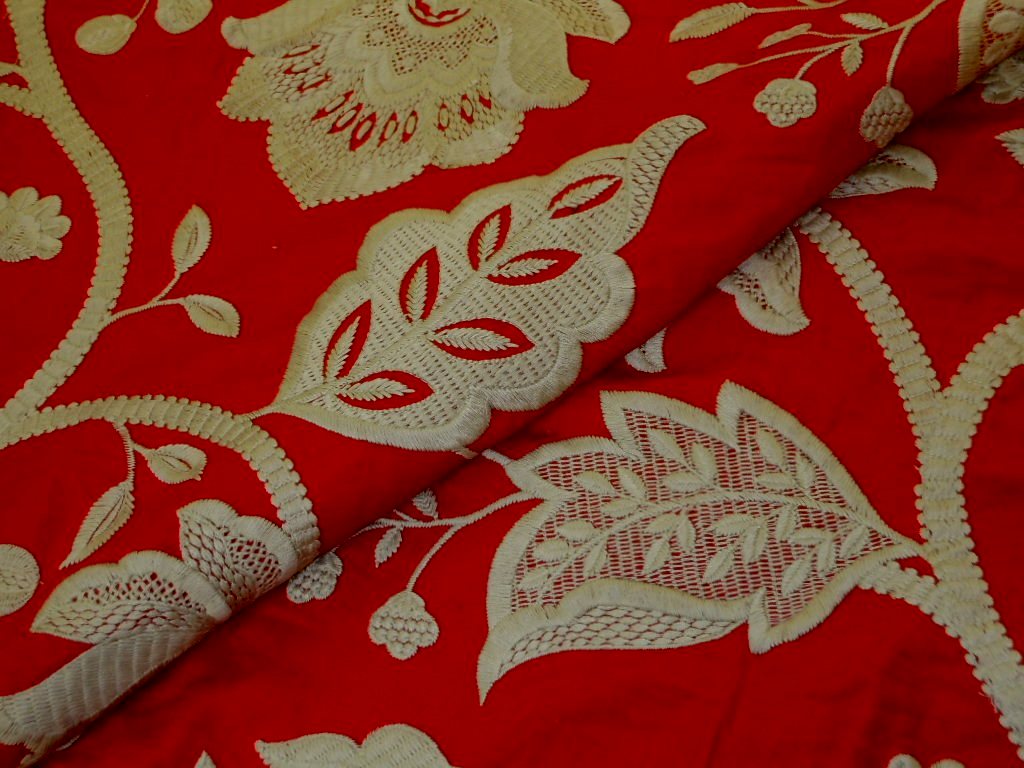 High End Embroidered Floral Vine Pattern Fabric