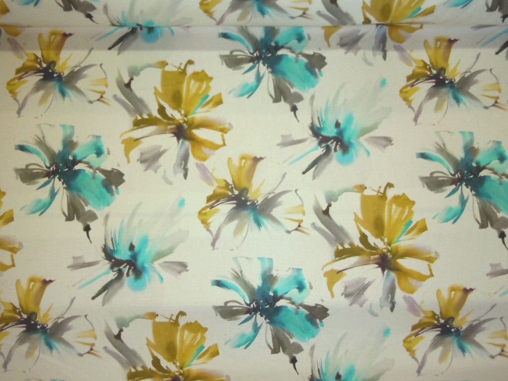 Pattern Laila color Turquoise home decor fabric