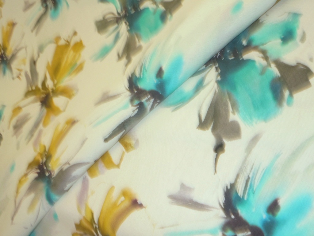 Pattern Laila color Turquoise home decor fabric