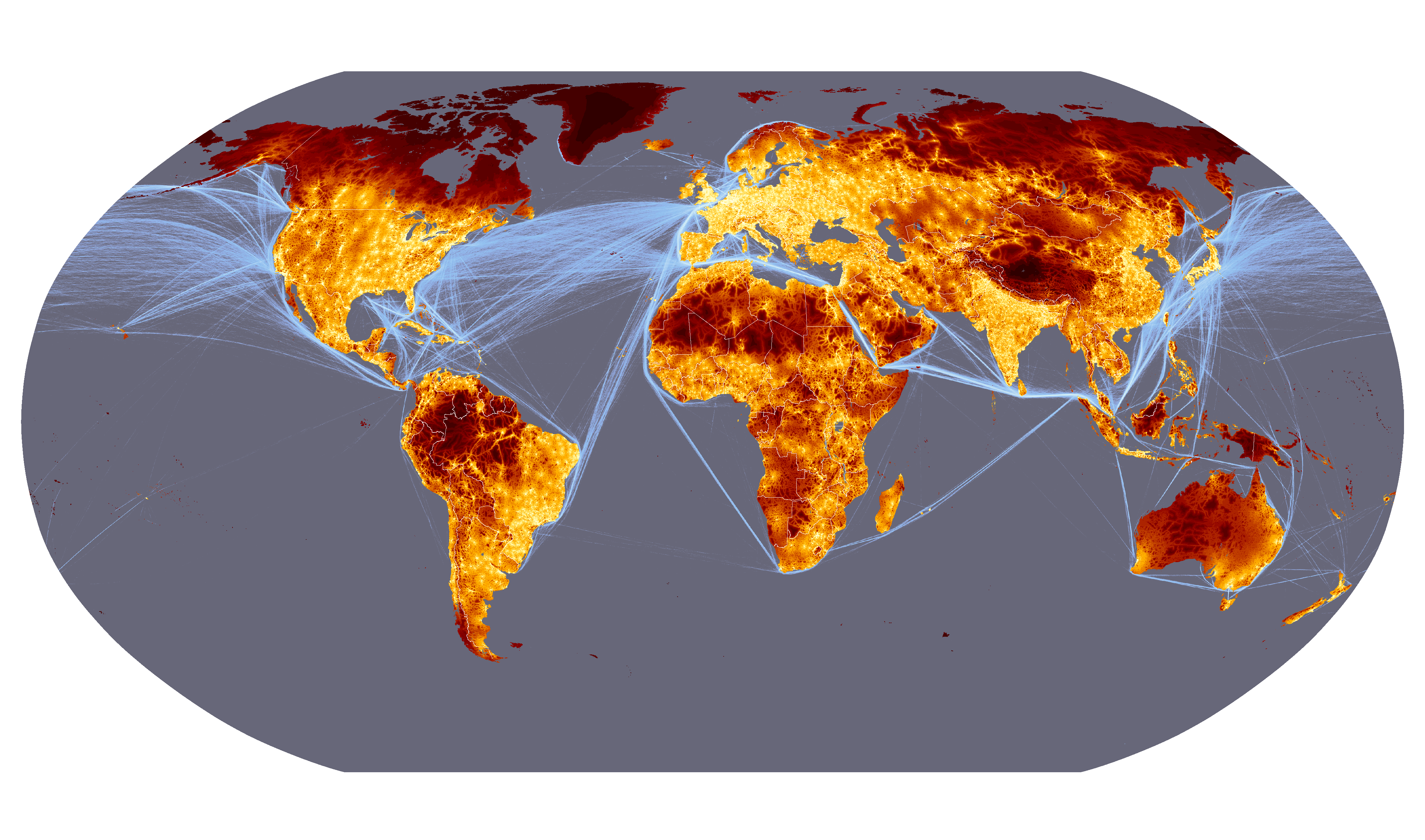 Global Map Of Accessibility Travel time to major cities A global map of Accessibility
