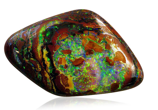 Rautenförmiger Opal mit Muttergestein Grösse 46,44 mm x 29,41 mm x 7,11 mm Opale