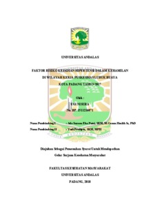 Faktor Risiko Hipertensi Dalam Kehamilan Di Wilayah Kerja Puskesmas Lubuk Buaya Kota Padang Tahun 2017 - Eskripsi Universitas Andalas