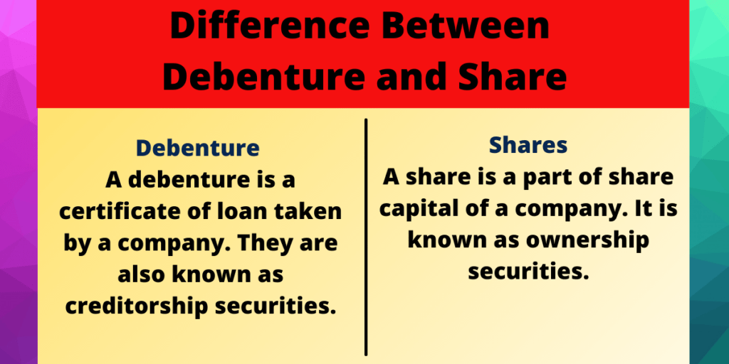 Difference Between Debenture and Share Act 2013) ScholarsZilla