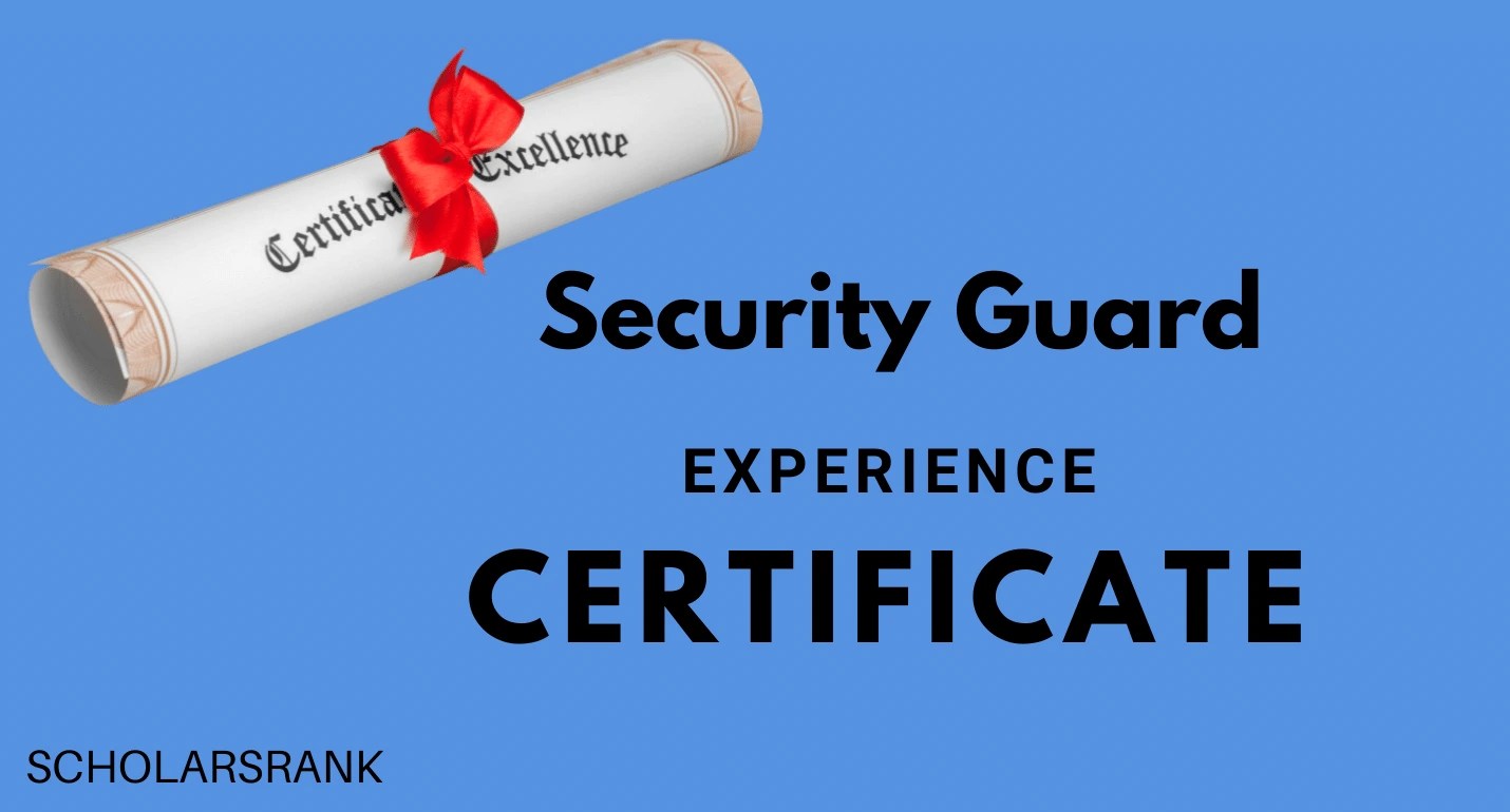 How To Write Security Guard Experience Certificates