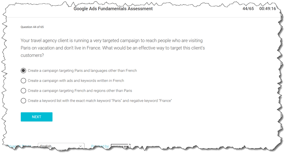 Your Travel Agency Client Is Running A Very Targeted Campaign To Reach People Who Are Visiting Paris On Vacation And Don't Live In France - School4Seo