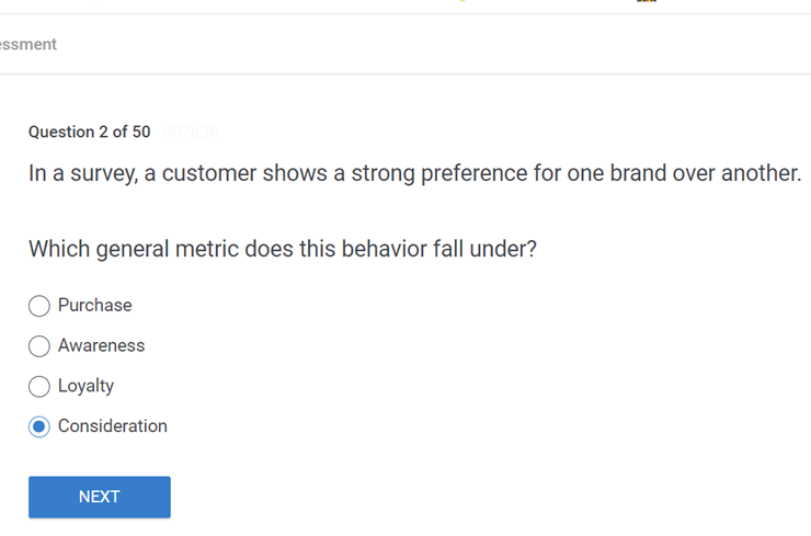 In A Survey, A Customer Shows A Strong Preference For One Brand Over