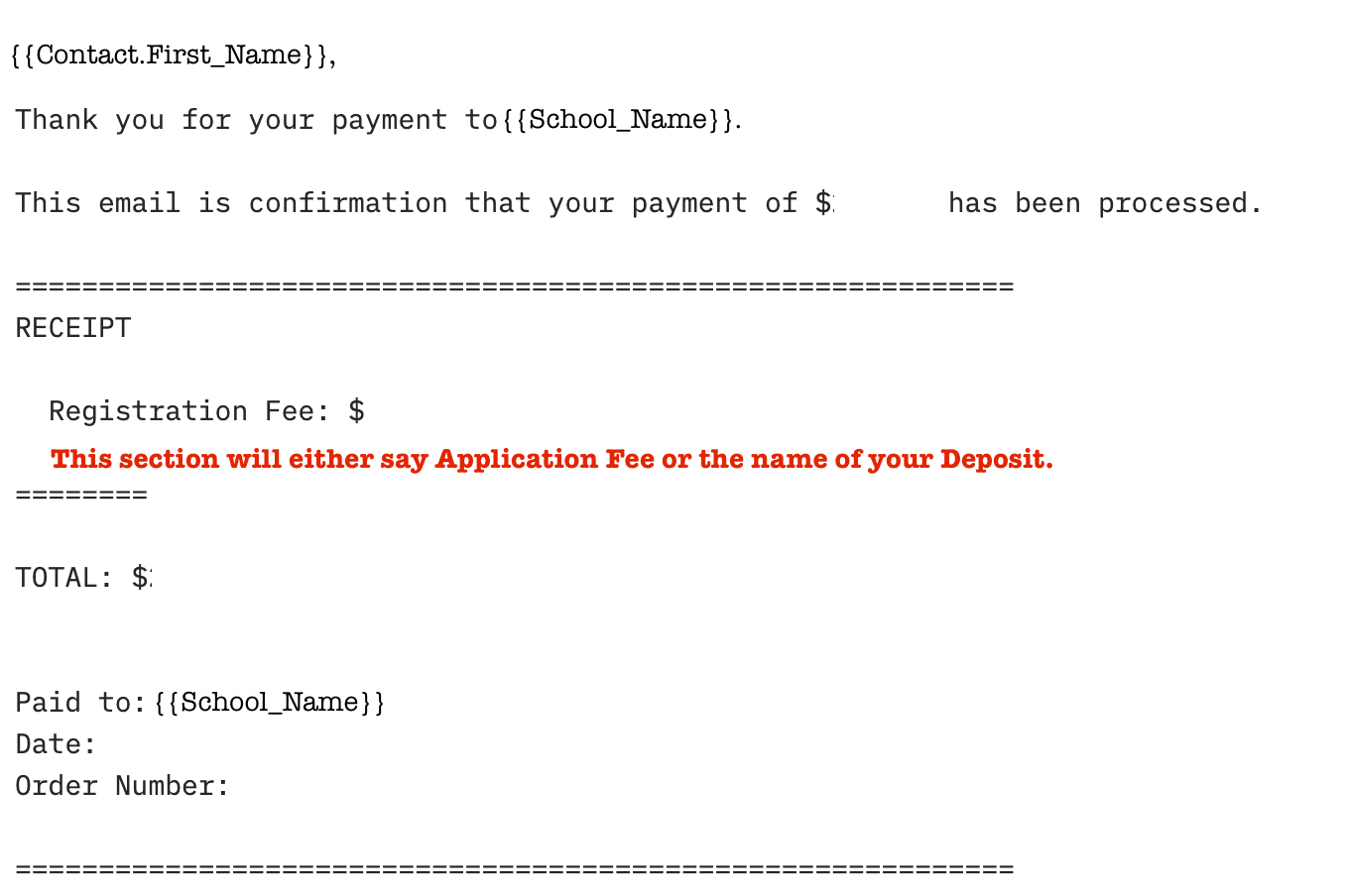 Application Fees & Waiver Codes Finalsite Enrollment