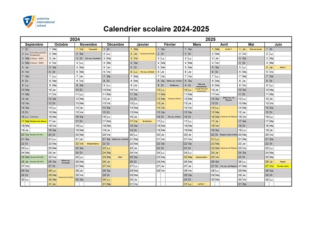 Lebanon School Calendar 20262027 School Calendar