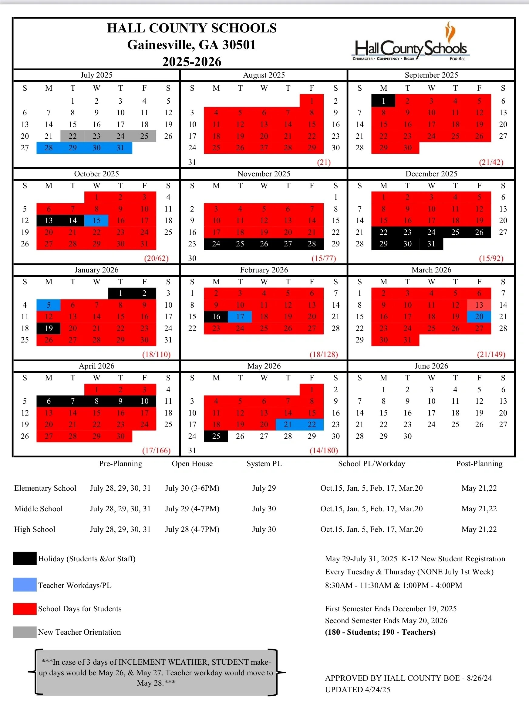 Hall County School Calendar 20262027 School Calendar