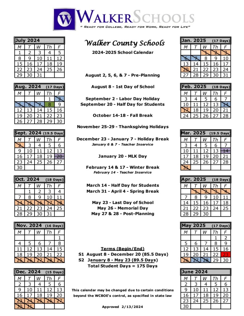 Walker County Schools Calendar 20262027