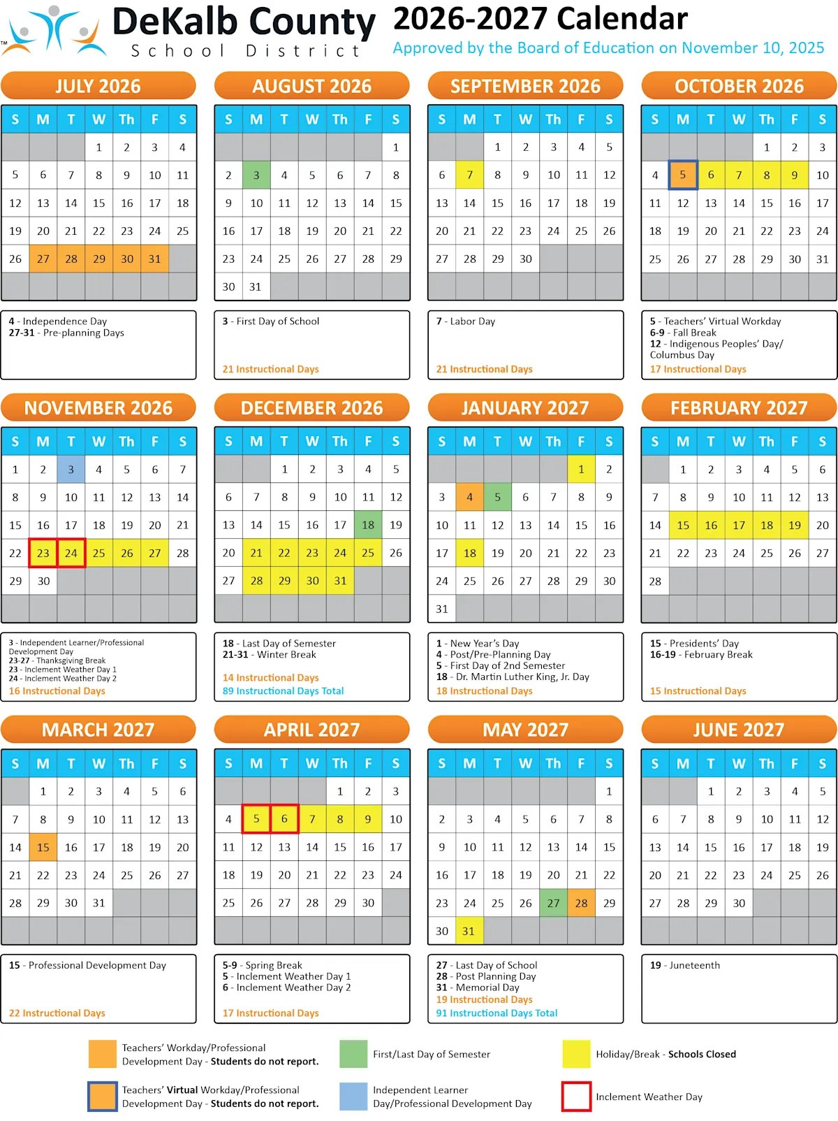 DeKalb County Schools Calendar 20262027 DCSD Holidays