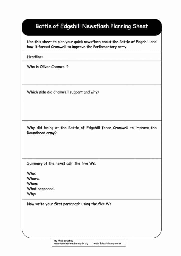 English Civil War Worksheets KS3 & KS4 Lesson Resources