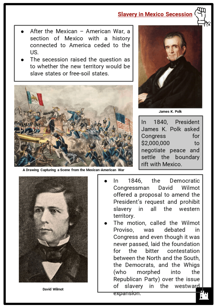 The Compromise of 1850 Facts, Worksheets & Slavery in
