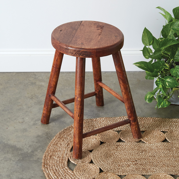 VintageInspired Polished Wooden Stool Schoolhouse Woodworking