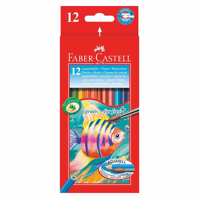 FABER CASTELL CLASSIC COLOUR WATERCOLOUR PENCIL CRAYONS 12 PCS