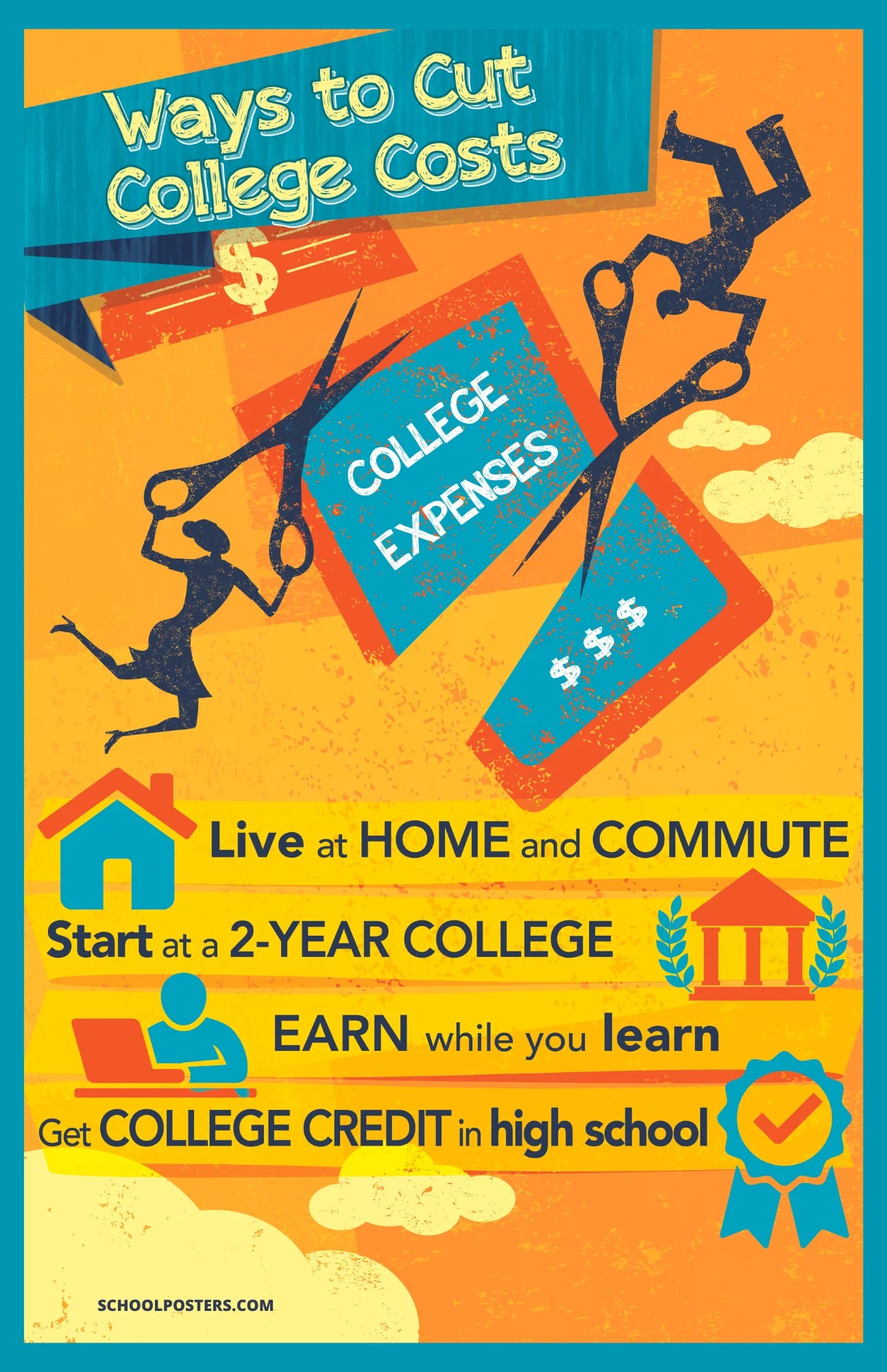 Ways to Cut College Costs Poster LLC