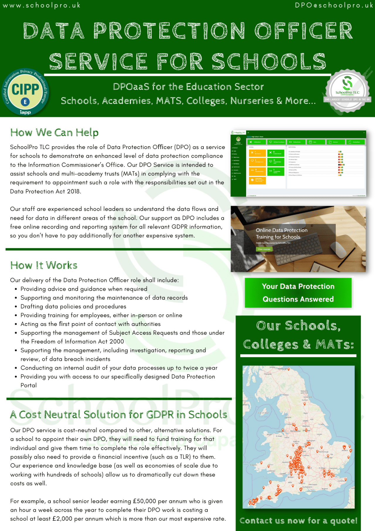 UK GDPR in Schools Data Protection Services For Schools