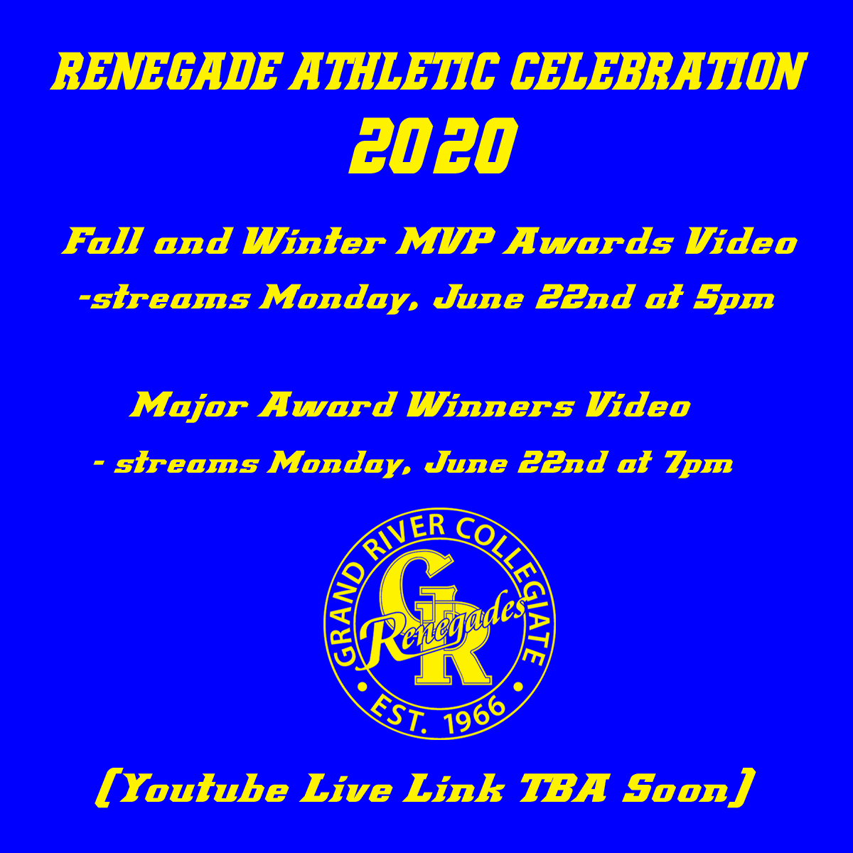 Athletic Celebration 2020 (Grand River Collegiate Institute)