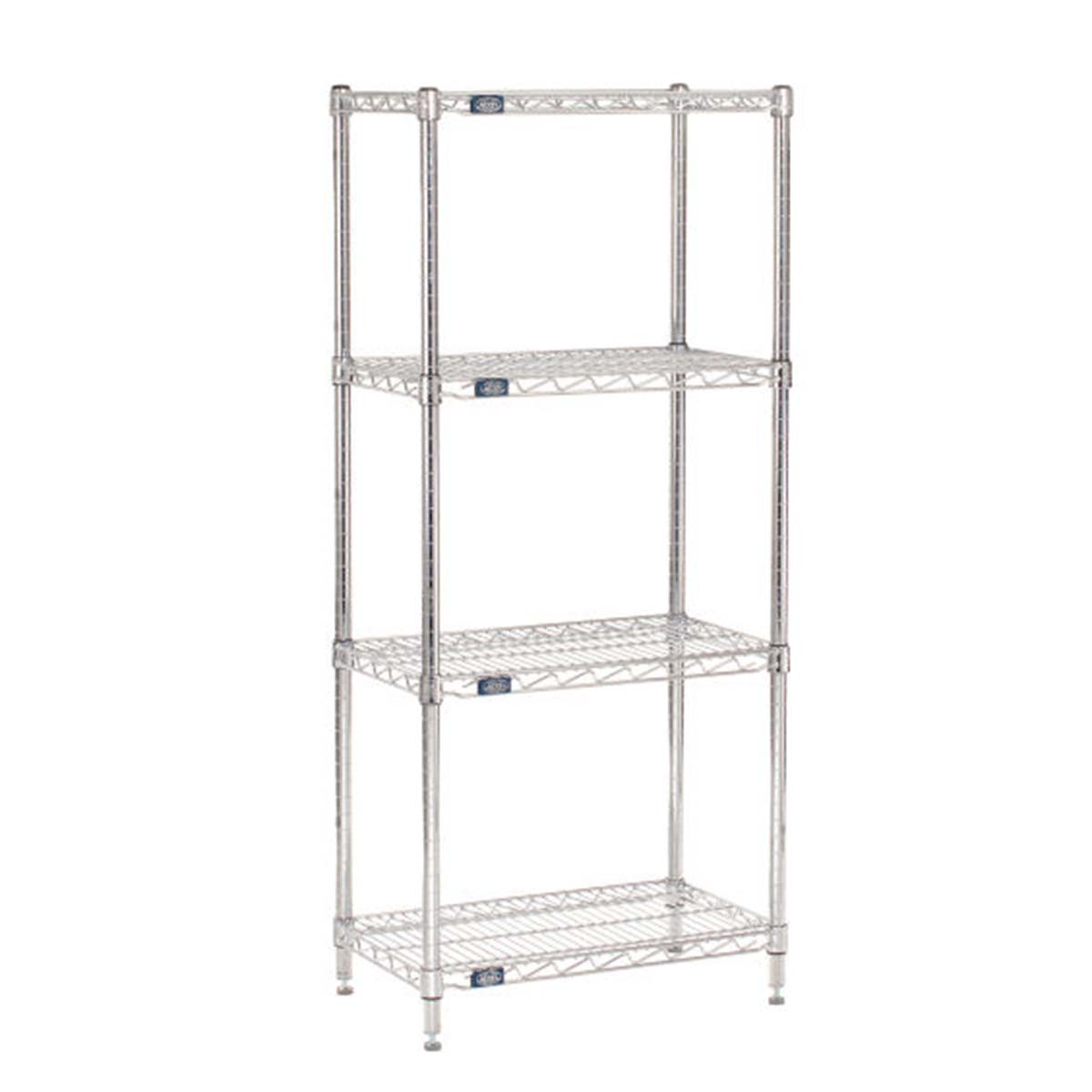 Nexel Chrome Wire Shelving 4 Shelves Starter 30"W x 14"D x 54"H Schools In