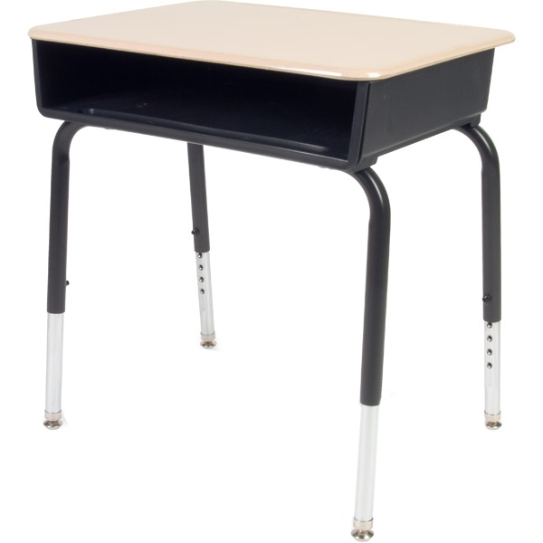 785 Series Open Front School Desk with Plastic Top & Plastic Book Box