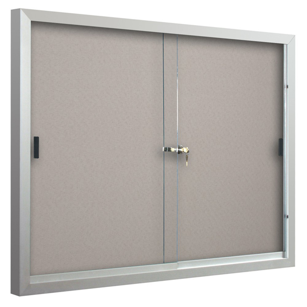 Deluxe Enclosed Vinyl Bulletin Boards with Sliding Doors SCHOOLSin