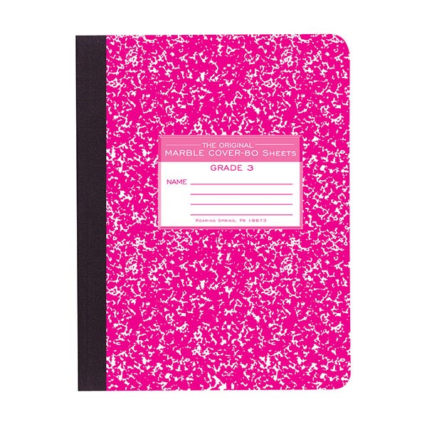 Grade 3 Marble Composition Notebook with Hard Cover 80 Sheets Case